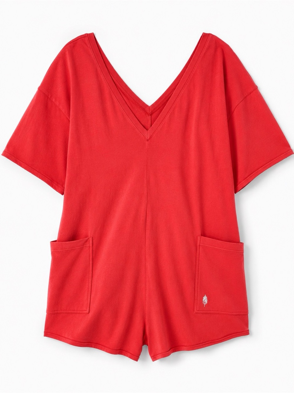 Free People FP Movement Hot Shot Tee Romper Red Size M
